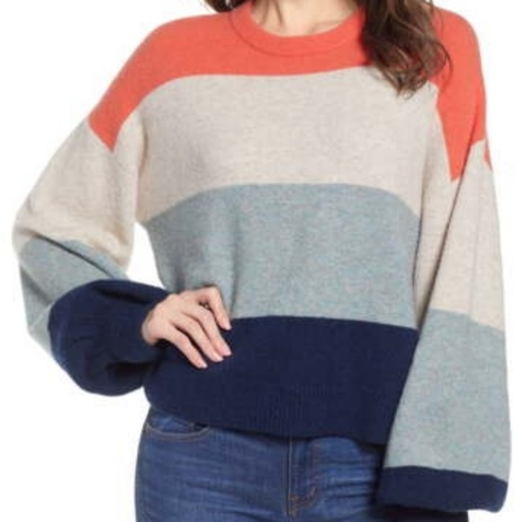 Madewell striped balloon sleeve sweater - Picture 2 of 8